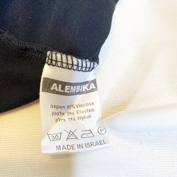 Alembika S Small Black Trapeze Top Flowy Tunic Blouse Lightweight Dressy Casual - Picture 7 of 7